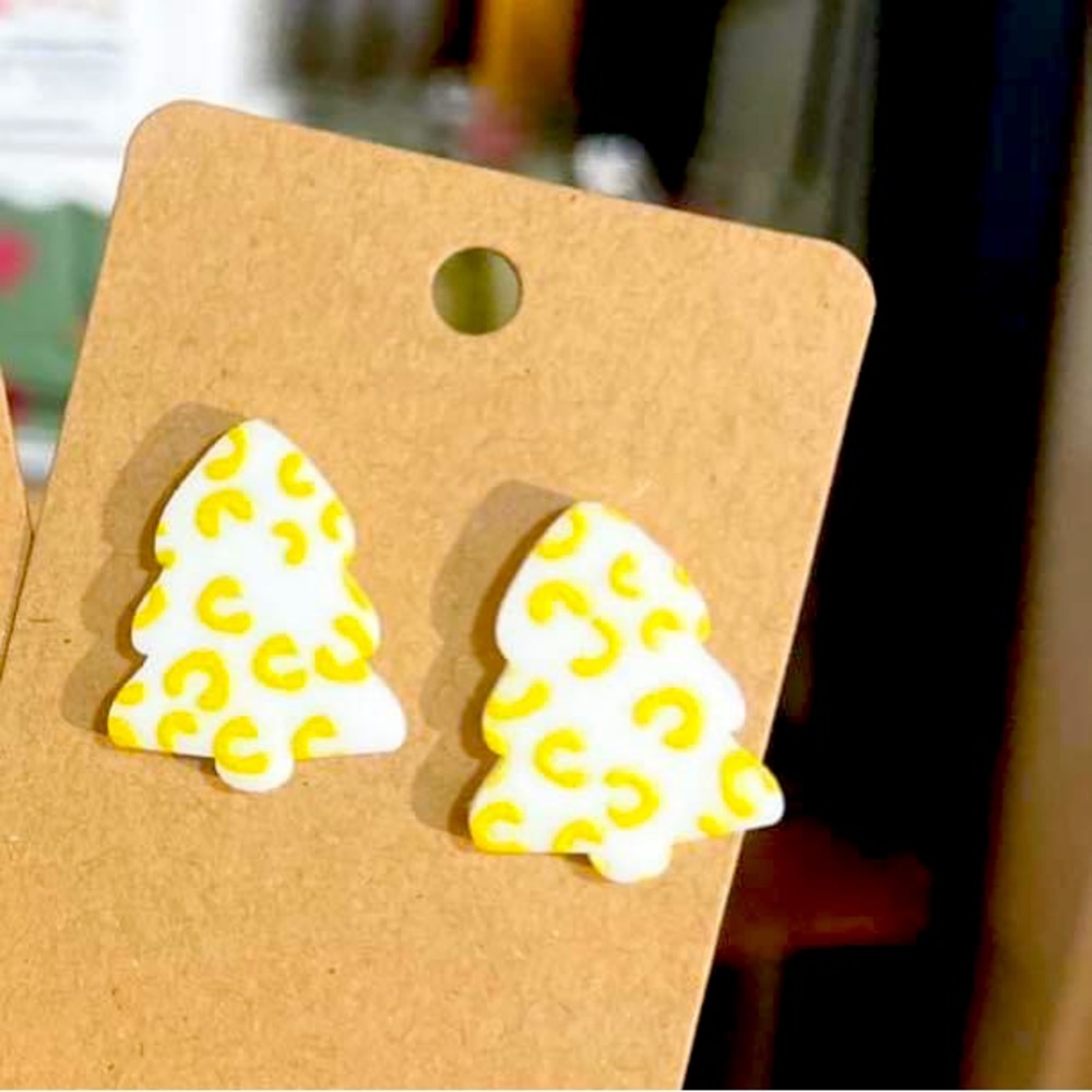 Leopard Christmas Earrings